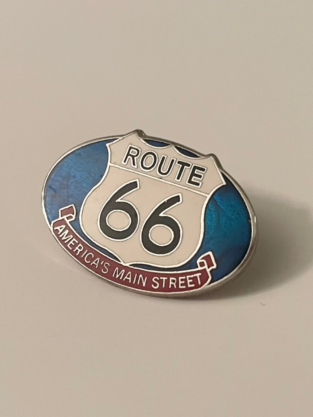 Vintage Route 66 America's Main Street Enamel Lapel Pin